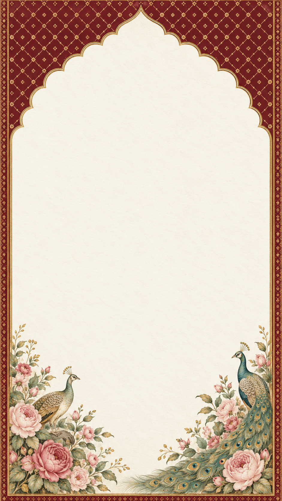 The Mor Mahal invitation once it has opened, with the names written in